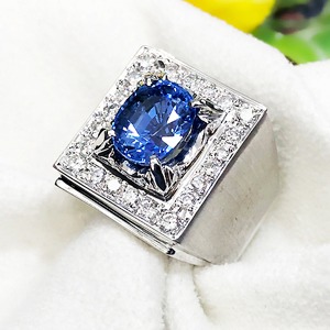 [사파이어R013] 천연 블루 사파이어반지 (14K/다이아몬드)